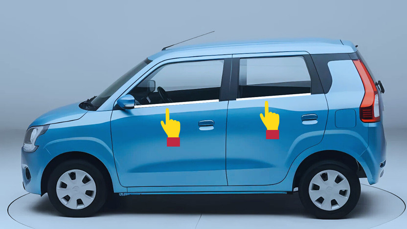Ad chrome NEW WAGON R WINDOW GARNISH FITS ONLY IN 2019 TO 2025 MODEL Chrome NA Wagon R D Side Garnish