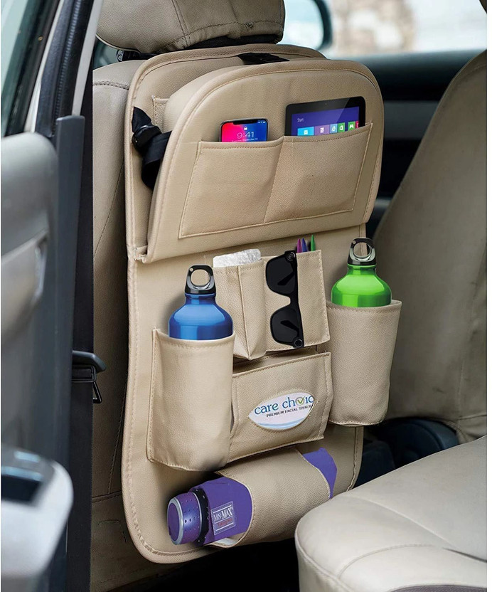 Tradesk Car Back Seat Organiser Biege Car Storage Bag(11 L)