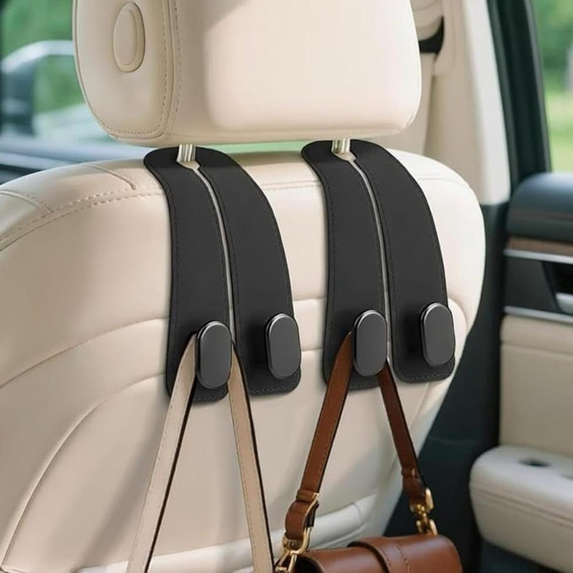 HomieJoy Car Headrest Hook Leather Bag Holder for Handbags Grocery and Storage Car Side Seat Catcher(10 L)