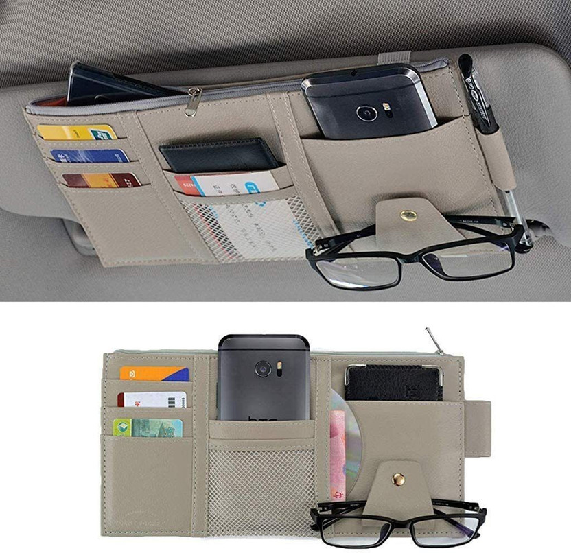 IMPRONOW Car Sun Visor Organizer Sunglas Pen Card Document etc Multi Pocket Storag Holder Car Multi Pocket(1 L)