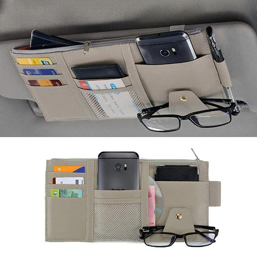 IMPRONOW Car Sun Visor Organizer Sunglas Pen Card Document etc Multi Pocket Storag Holder Car Multi Pocket(1 L)