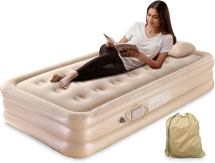 Esta Single Inflatable Bed with | Portable and Air Mattress for Travel & Home USE Includes Pillow, Patch Kit & Storage Bag Car Inflatable Bed