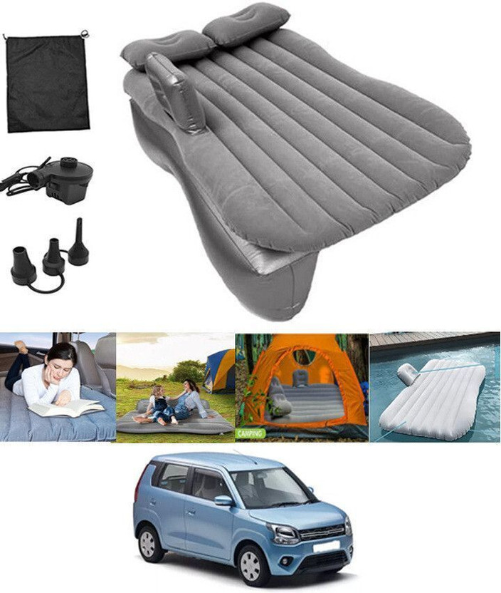ABJD Silver Inflatable Car Travel Bed/Two Pillows/Pump For WagonR Maruti Suzuki 2019 Multifunctional Car Inflatable Bed Mattress For(Car Travel,Camping,Swimming) Car Inflatable Bed(WagonR)