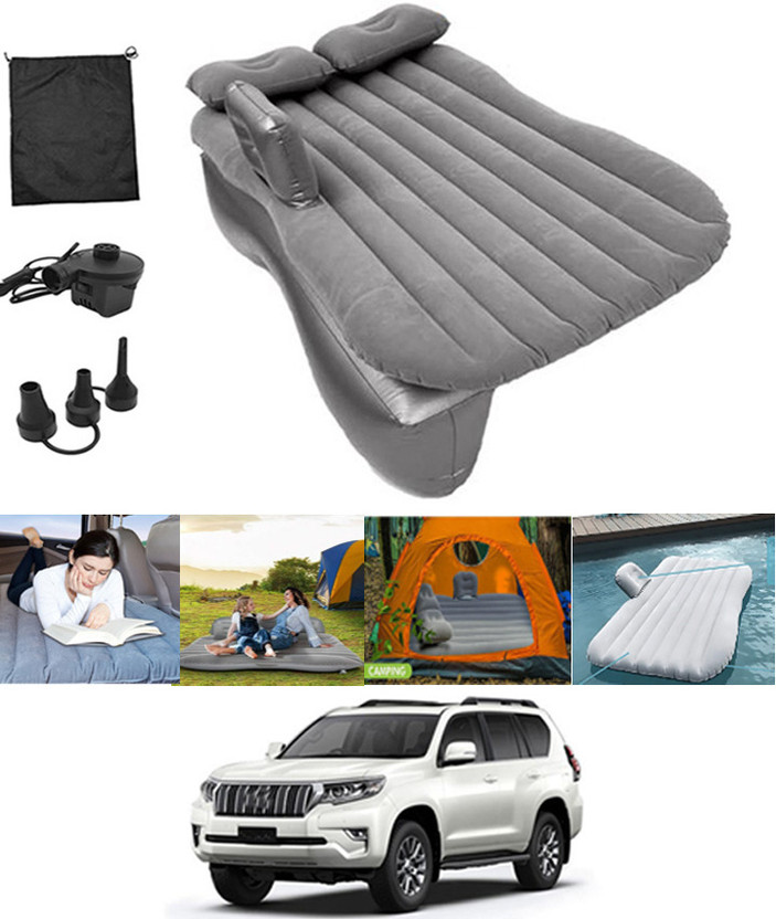 ABJD Silver Inflatable Car Travel Bed/Two Pillows/Pump For Land Cruiser Prado-2018 Multifunctional Car Inflatable Bed Mattress For(Car Travel,Camping,Swimming) Car Inflatable Bed(Land Cruiser Prado)