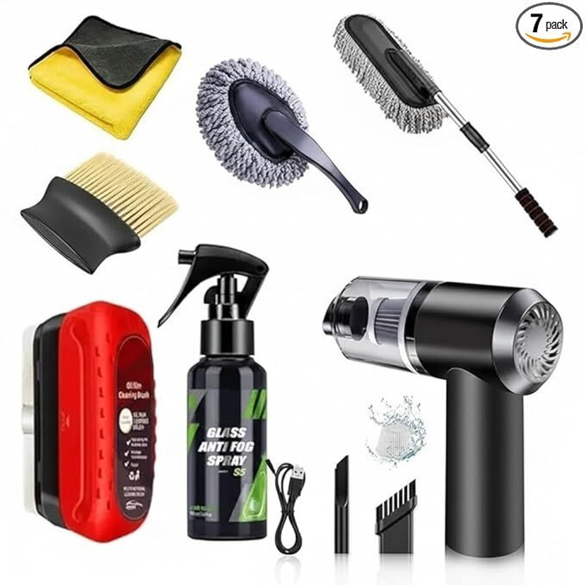 VIDHYAWAN 6 in 1 Combo Cleaning Brush for Car With Vaccum Combo Combo