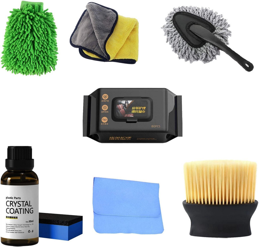 ORIDOR Set of 7 Complete Car Dashboard and Wash Cleaning Combo Kit CIC282-ME Vehicle Interior Cleaner(7 g)