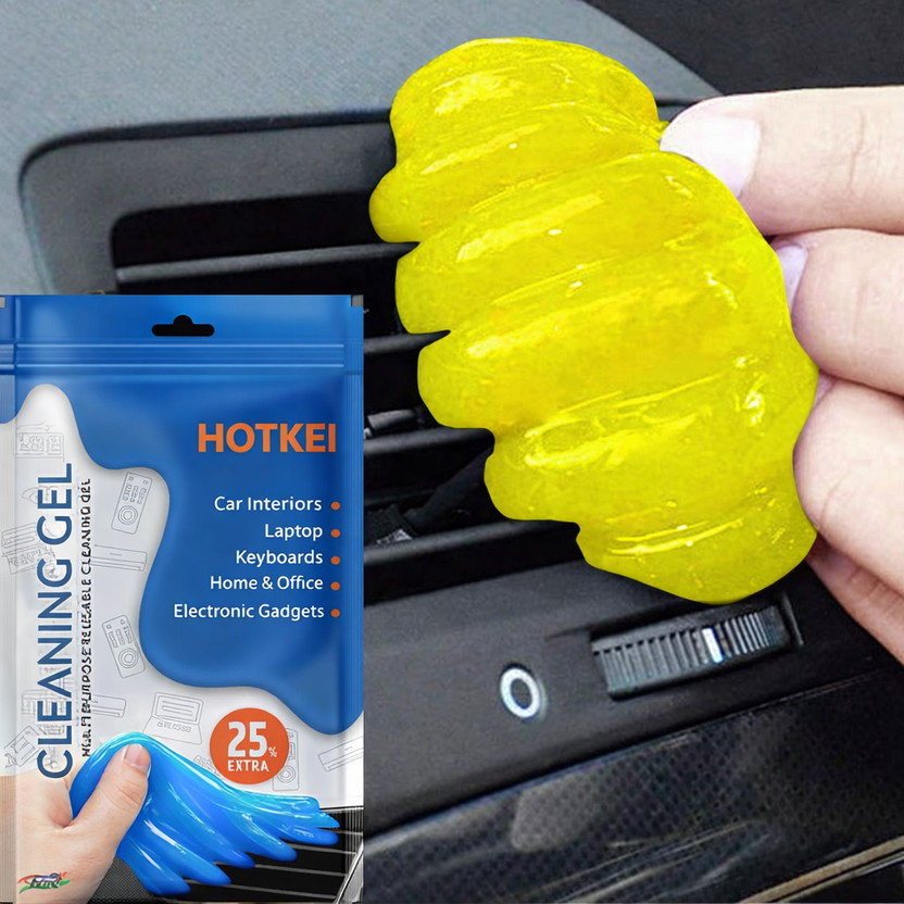 HOTKEI HOTKEI (100gm X 1 Packet Yellow) Multipurpose Perfumed Scented Car Ac Vent Interior Dashboard Dust Dirt Cleaning Cleaner Slime Slimy Gel Jelly Putty Kit For Car Keyboard Laptop PC Electronic Gadgets Products Cleaning Kit Car Dust Cleaner Cleaning Gel For Car Interior Vehicle Interior Cleaner(100 g) - Flipkart Deal
