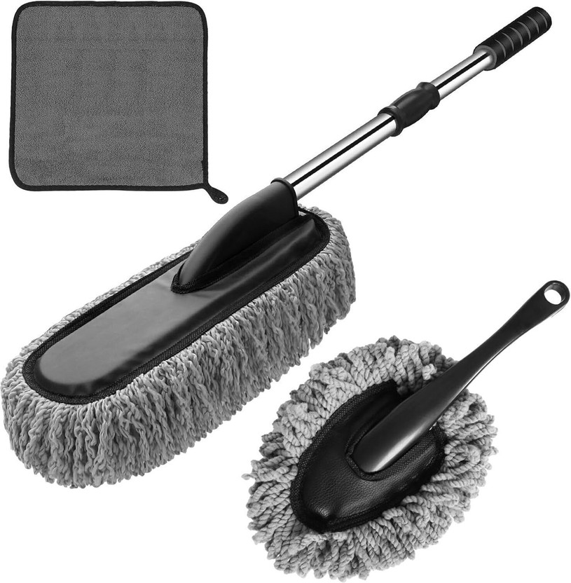 virtual shop Car Duster Combo Master Kit -Pack with Microfiber Extendable Duster, 800 GSM C Microfibre Dry Brush(Multicolor, 3 Units)