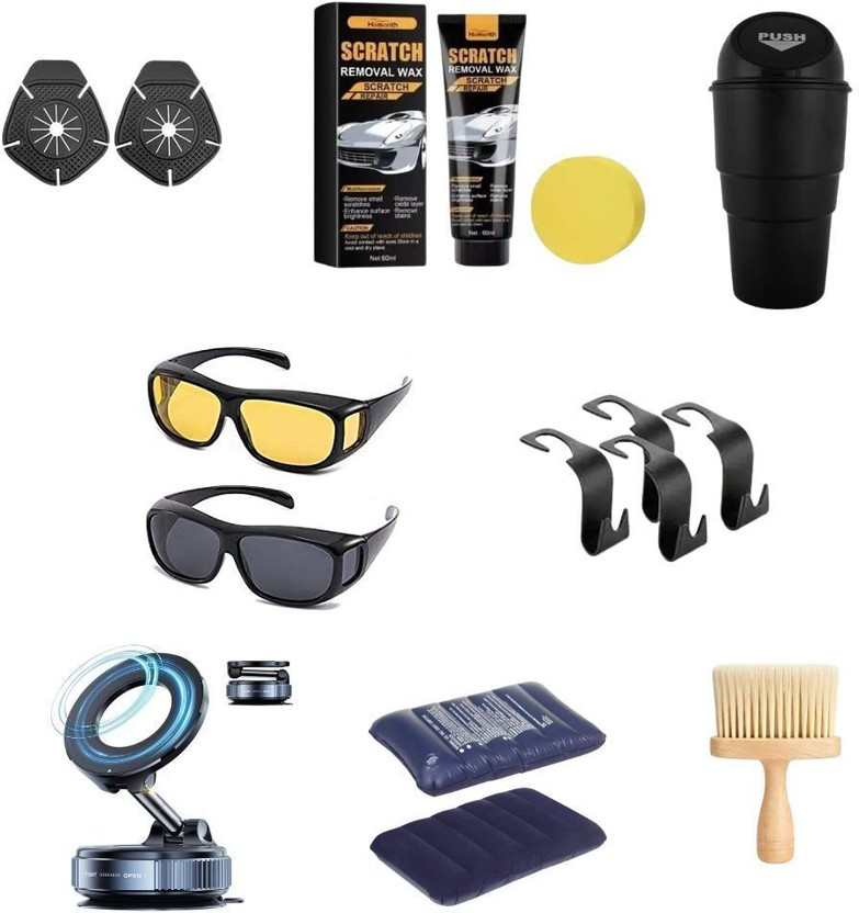 khushmogal hub 10 in 1 Car Accessories Combo Kit CAC-10P-001 Vehicle Interior Cleaner(160 g)