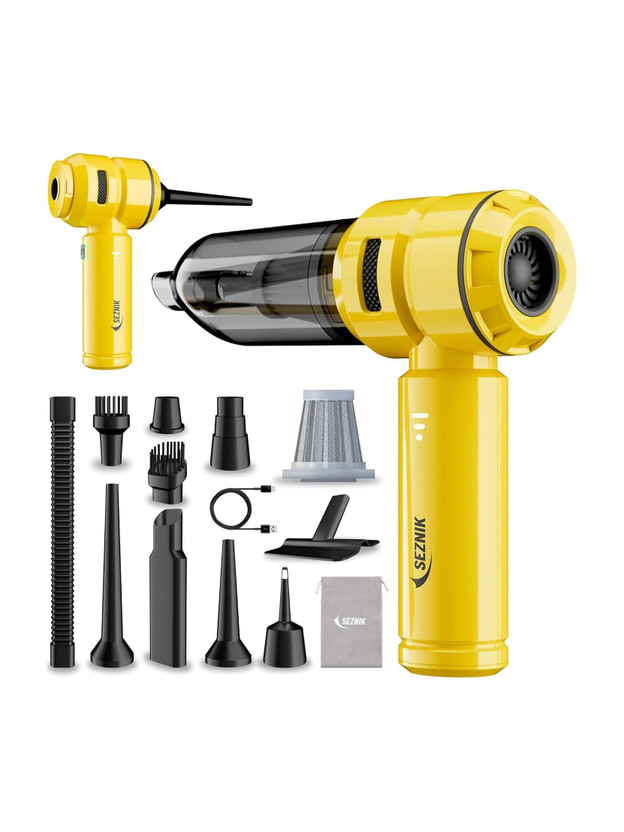 SEZNIK Mustangg 4 in 1 Cordless Hand-held Vacuum Cleaner with Reusable Dust Bag(Yellow)