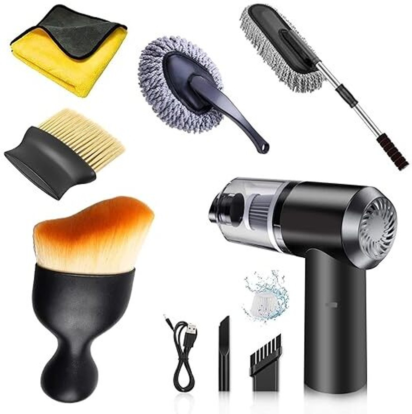 khushmogalhub 6 in 1 Combo Cleaning Brush for Car And duster Combo
