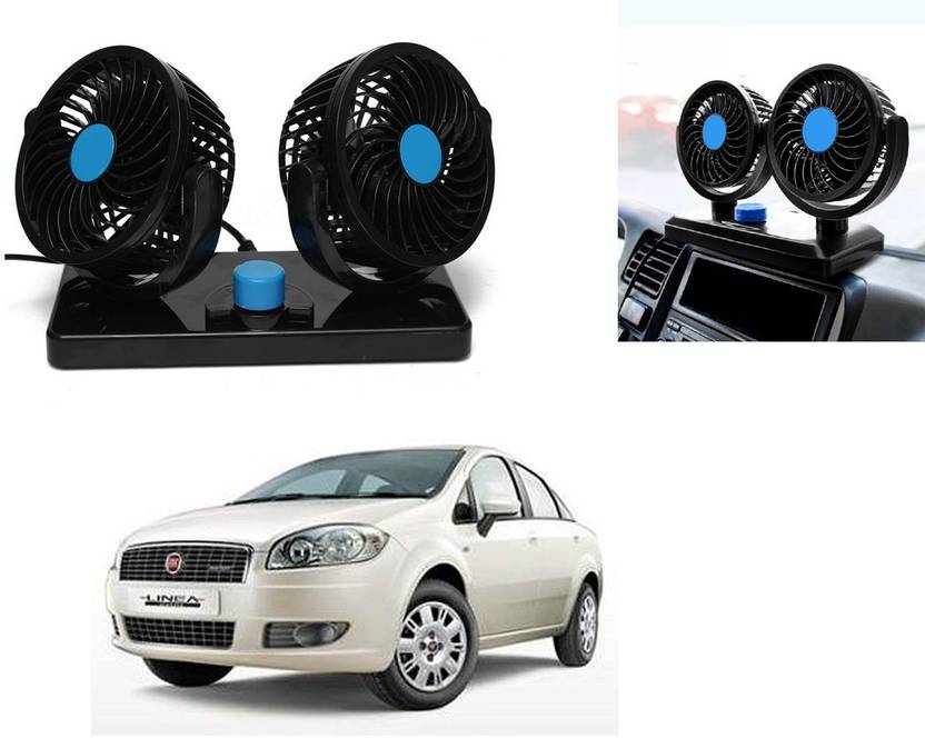 Atoray Car Fan Dual Head 2 Speed Dashboard Cooling Fan for Fiat Linea