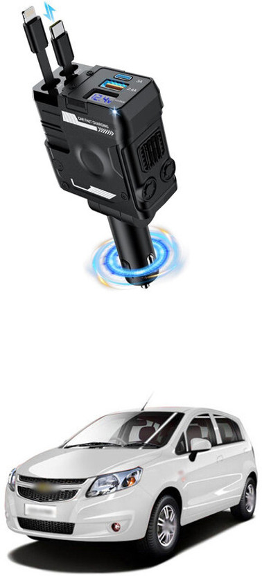 GONAMA Retractable Car Charger 4 in 1 Fast Car Phone Charger 68W With USB Type C sg44 Car Laptop Charger(AC, DC)