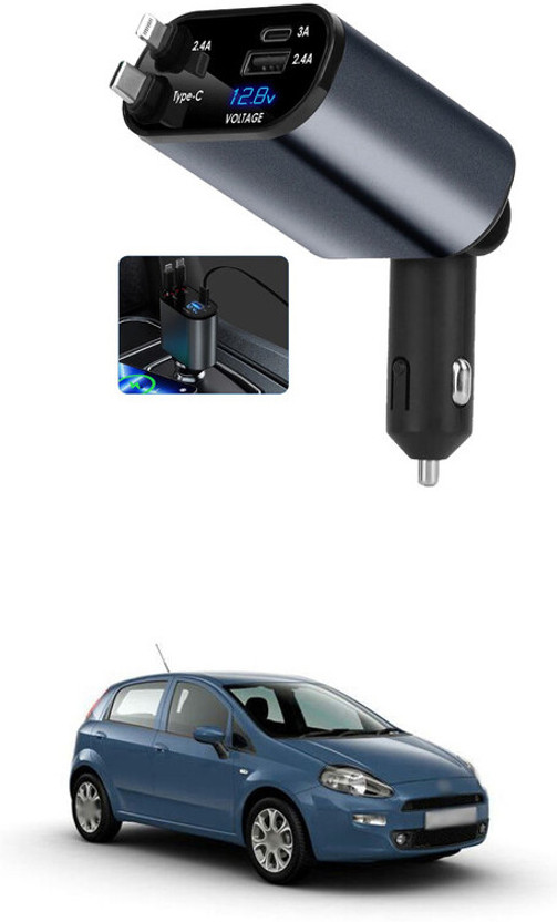 GONAMA Retractable Car Charger 4 in 1 Fast Car Phone Charger 120W With USB Type C sg56 Car Laptop Charger(AC, DC)