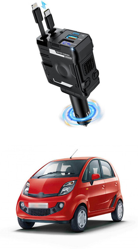 GONAMA Retractable Car Charger 4 in 1 Fast Car Phone Charger 68W With USB Type C sg220 Car Laptop Charger(AC, DC)