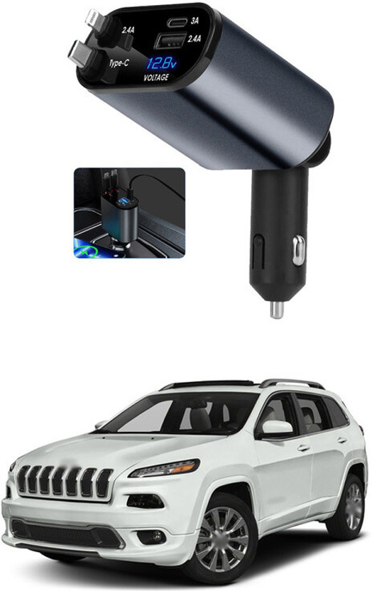 GONAMA Retractable Car Charger 4 in 1 Fast Car Phone Charger 120W With USB Type C sg11 Car Laptop Charger(AC, DC)