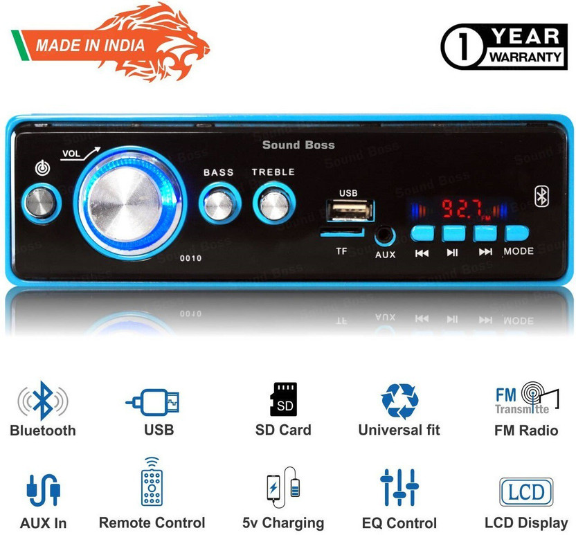 Sound Boss BLUETOOTH/USB/SD/AUX/FM/MP3 Car Stereo(Single Din)