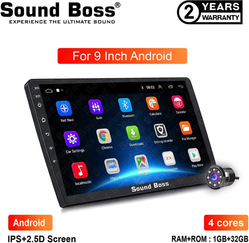 Sound Boss Androidify 3rd Generation 9 Inch Android (1GB/32GB) With AHD Camera Car Stereo(Double Din)