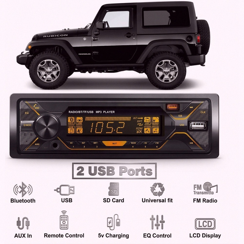 RWT DUAL USB Pro+ Bluetooth Wireless Music System/USB/Remote/Phone Charging G1866 Car Stereo(Single Din)