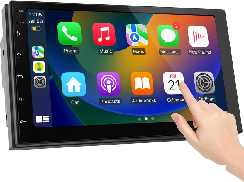 AUTOXCELL 7 Inch Smart Car Display with Apple CarPlay, Android Auto,GPS Navigation Support Car Stereo(Double Din)