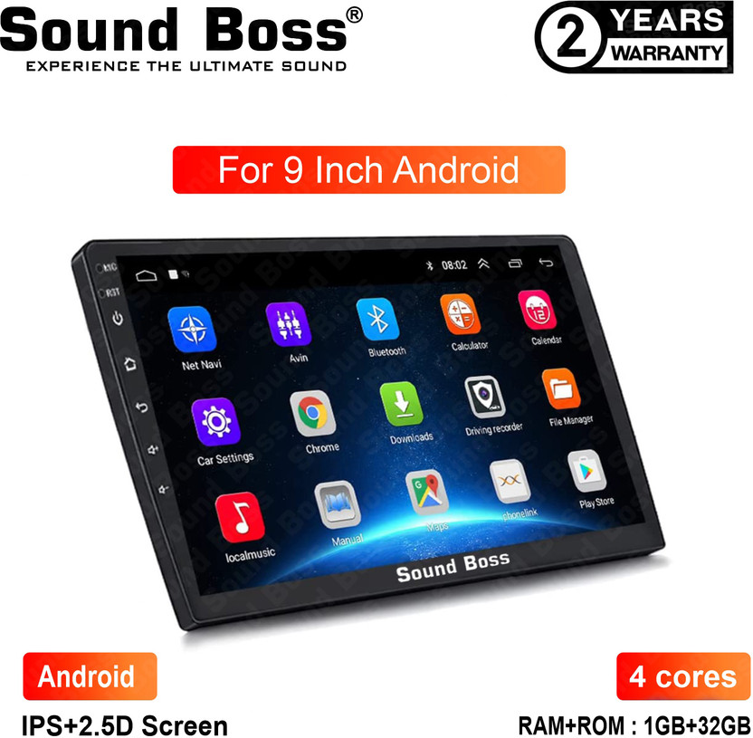 Sound Boss Androidify 3rd Generation 9" Inch Android (1GB/32GB). Car Stereo(Double Din)