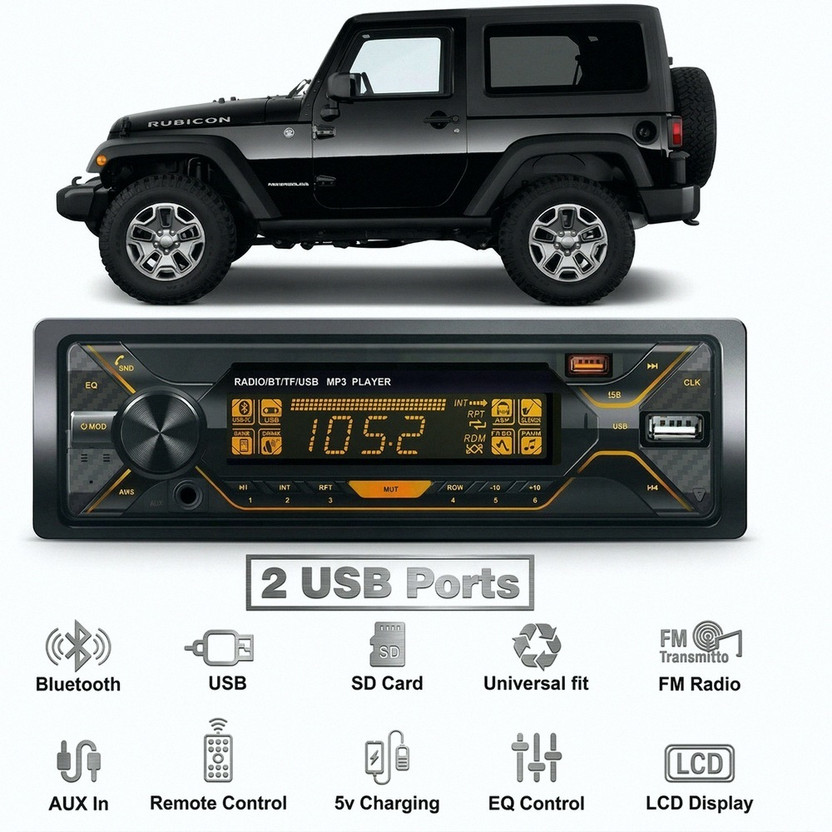 Genipap DUAL USB Pro+ Bluetooth Wireless Music System/USB/Remote/Phone Charging G923 Car Stereo(Single Din)