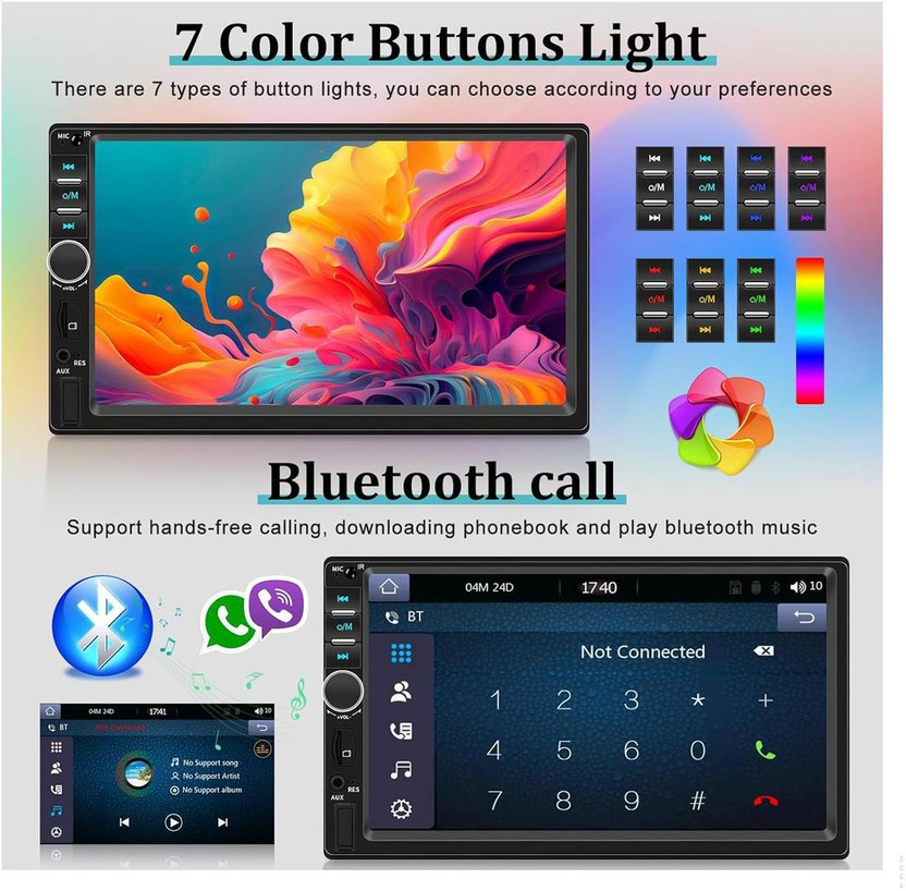 Retails Gateway 7" TFT Touch VIDEO Pro+ Bluetooth/USB/Remote/Phone Charging - Diamond B2064 Car Stereo(Double Din)