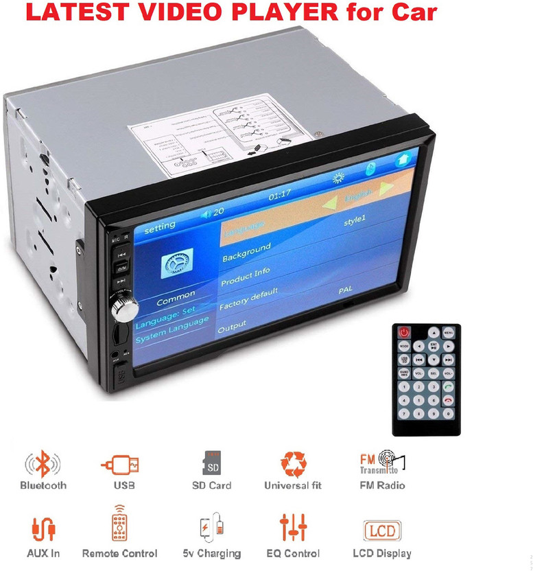 Gadzooks 7" TFT Touch VIDEO Pro+ Bluetooth/USB/Remote/Phone Charging - Diamond C0185 Car Stereo(Double Din)