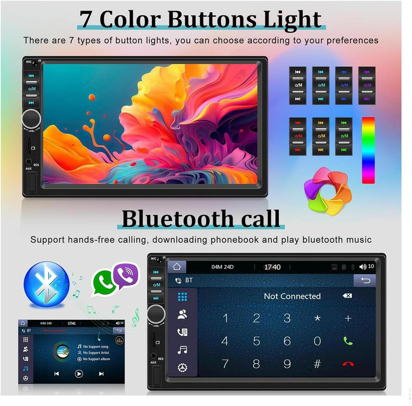 Retails Gateway 7" TFT Touch VIDEO Pro+ Bluetooth/USB/Remote/Phone Charging - Diamond B2481 Car Stereo(Double Din)