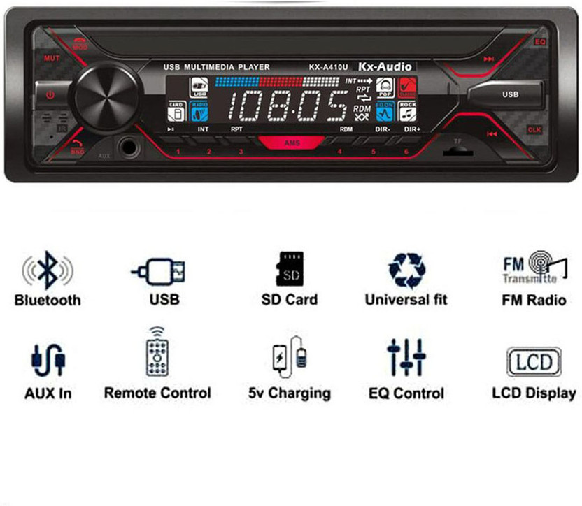 Genipap Universal Boom Master A410U Single Din Car Stereo BT USB AUX MP3 -G-NPA2602 Car Stereo(Single Din)