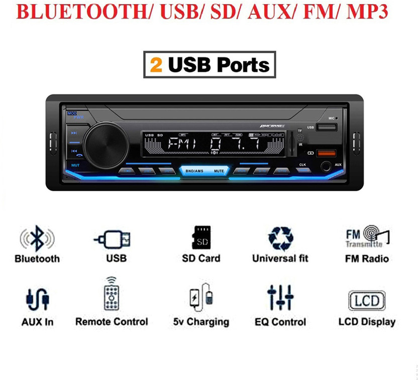 PROKONAI Pro+ DUAL USB Bluetooth Wireless Music System/USB/Phone Charging (AD777)- Z7293 Car Stereo(Single Din)