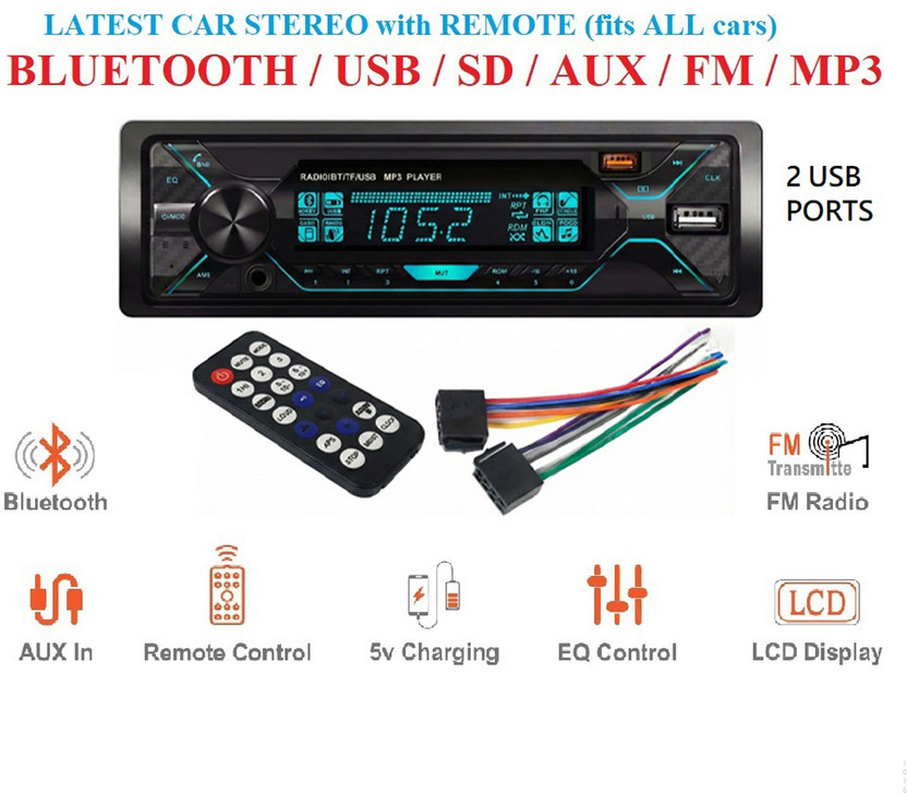 PROKONAI Pro+ DUAL USB Bluetooth Wireless Music System/USB/Remote/Phone Charging - Z6076 Car Stereo(Single Din)