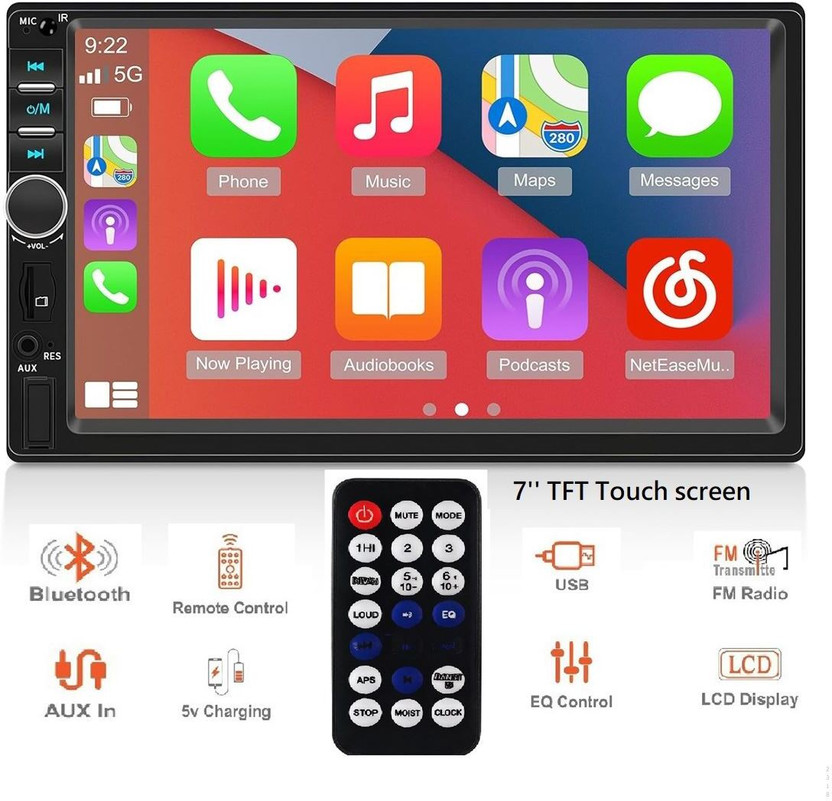 Genipap 7" TFT Touch VIDEO Pro+ Bluetooth/USB/Remote/Phone Charging - Diamond D2318 Car Stereo(Double Din)