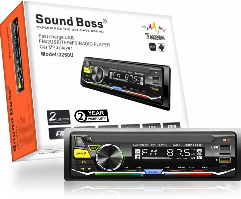 Sound Boss SB-3260U Charge Pro+ DUAL USB/Bluetooth/FM/AUX/SD/UNIVERSAL Car Stereo(Single Din)