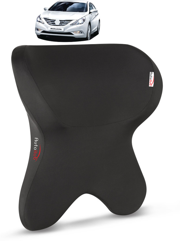 MOCKHE Black Memory Foam Car Pillow Cushion for Hyundai(Rectangular, Pack of 1)