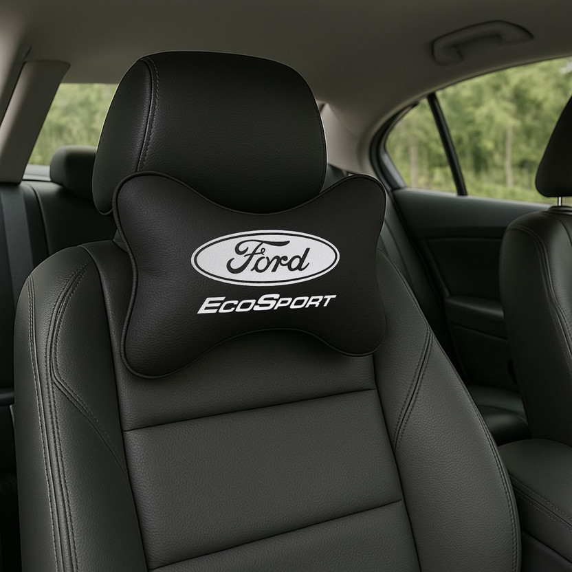 Anita Corporation Black Polyester Car Pillow Cushion for Ford(Oval, Pack of 2)