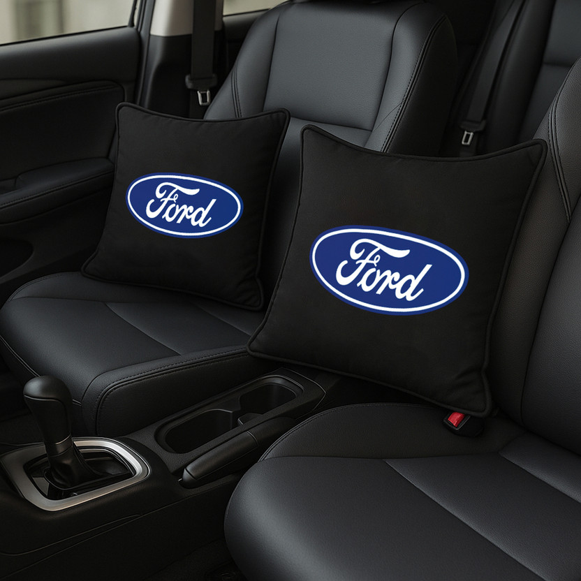 Zoom Zoom Trade Black Polyester Car Pillow Cushion for Ford(Square, Pack of 2) - Flipkart Deal