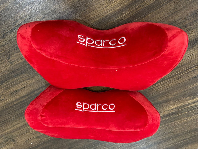 Ride2joy Red Cotton Car Pillow Cushion for Universal For Car(Rectangular, Pack of 2)