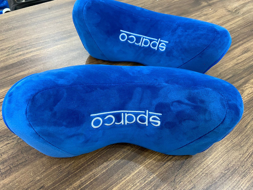 Ride2joy Blue Cotton Car Pillow Cushion for Universal For Car(Rectangular, Pack of 2)