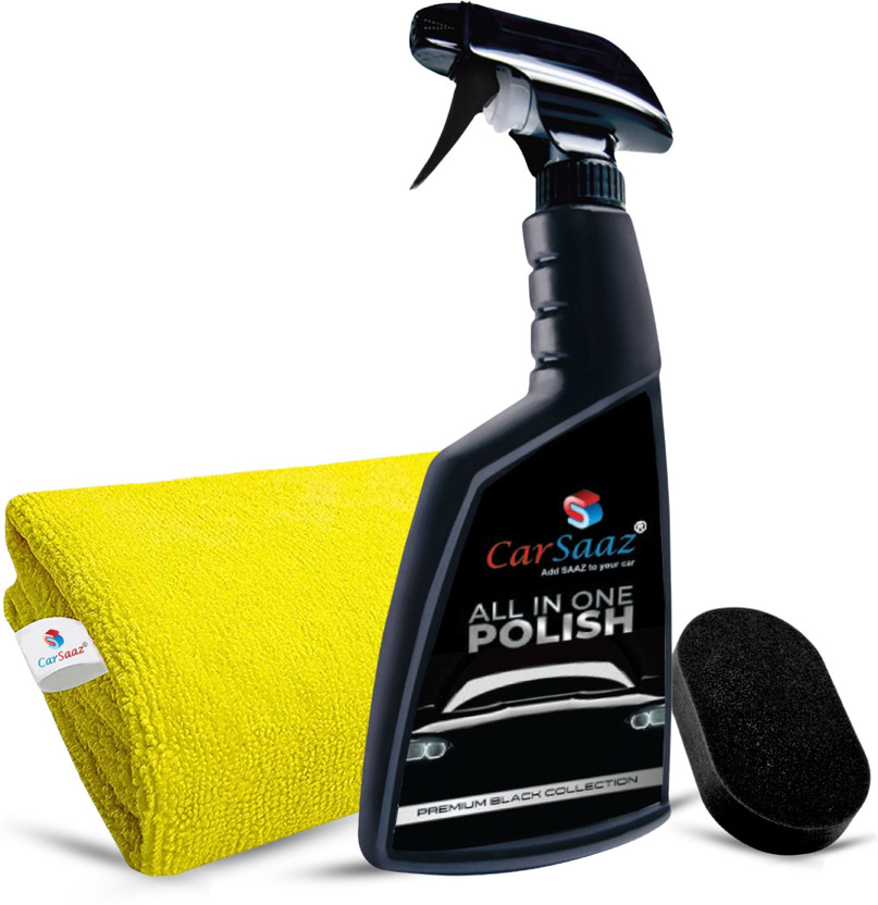 Carsaaz Liquid Car Polish for Exterior, Dashboard, Leather, Metal Parts, Tyres, Windscreen, Bumper, Chrome Accent(380 ml, Pack of 2)