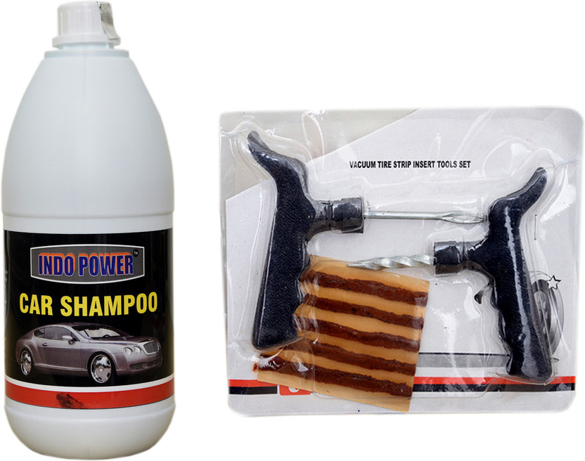 INDOPOWER INDOPOWER LC599-CAR SHAMPOO 1ltr+ Tubelass smart Panchar Kit. BAALCC601 Vehicle Interior Cleaner(1000 g) - Flipkart Deal