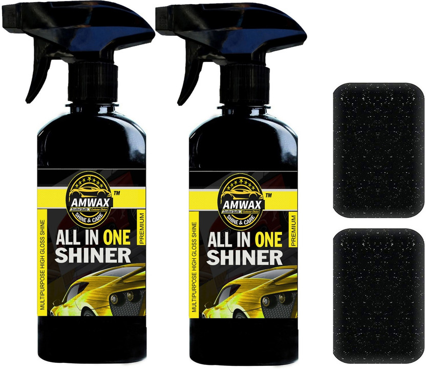 amwax Liquid Car Polish for Leather, Tyres, Dashboard, Exterior, Bumper(500 ml, Pack of 2)