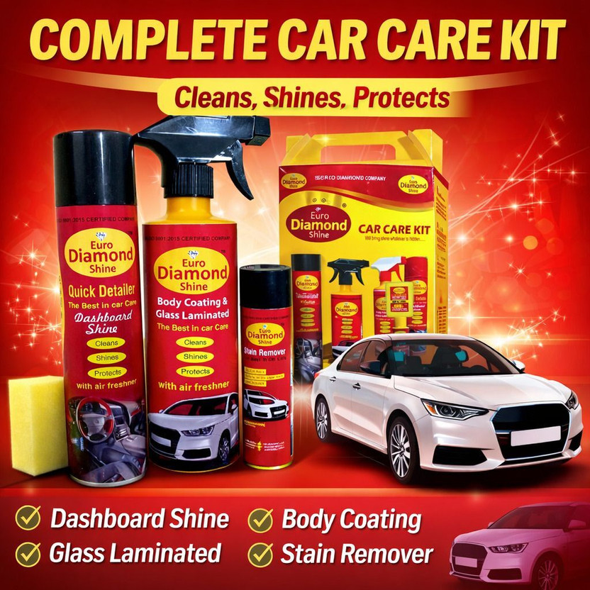 Euro Diamond Shine Liquid Car Polish for Dashboard, Windscreen, Chrome Accent, Bumper, Exterior, Metal Parts(900 ml)