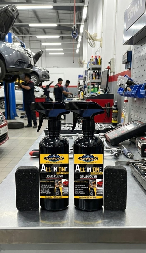 amwax Liquid Car Polish for Leather, Tyres, Dashboard, Exterior, Bumper(700 ml, Pack of 2)