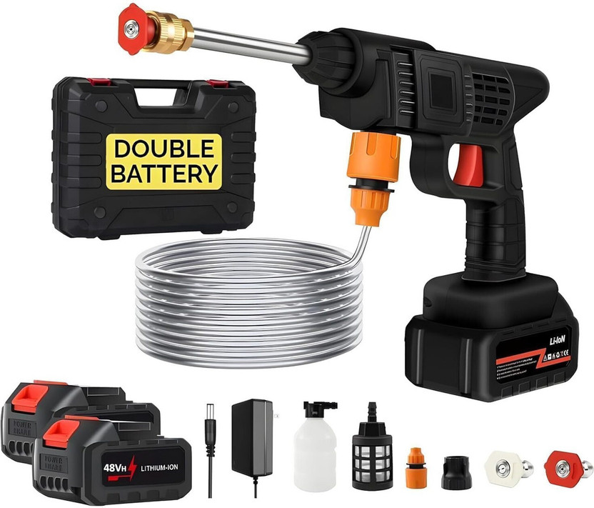 dwani Double Battery Portable Pressure Washer gun with Rechargeable Battery 12000mah Pressure Washer