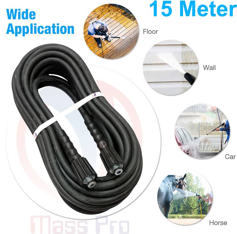 Mass Pro 15Mtr Hose Pipe Car Wash Hose Water Cleaning Extension