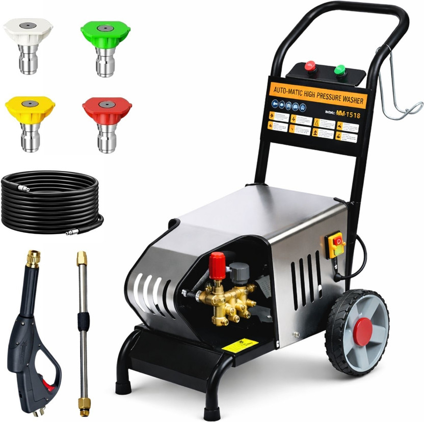 NIRVA Electric Commercial Pressure Washer, 2500 Max PSI and 14 Max LPM, 5 Nozzle Set Pressure Washer