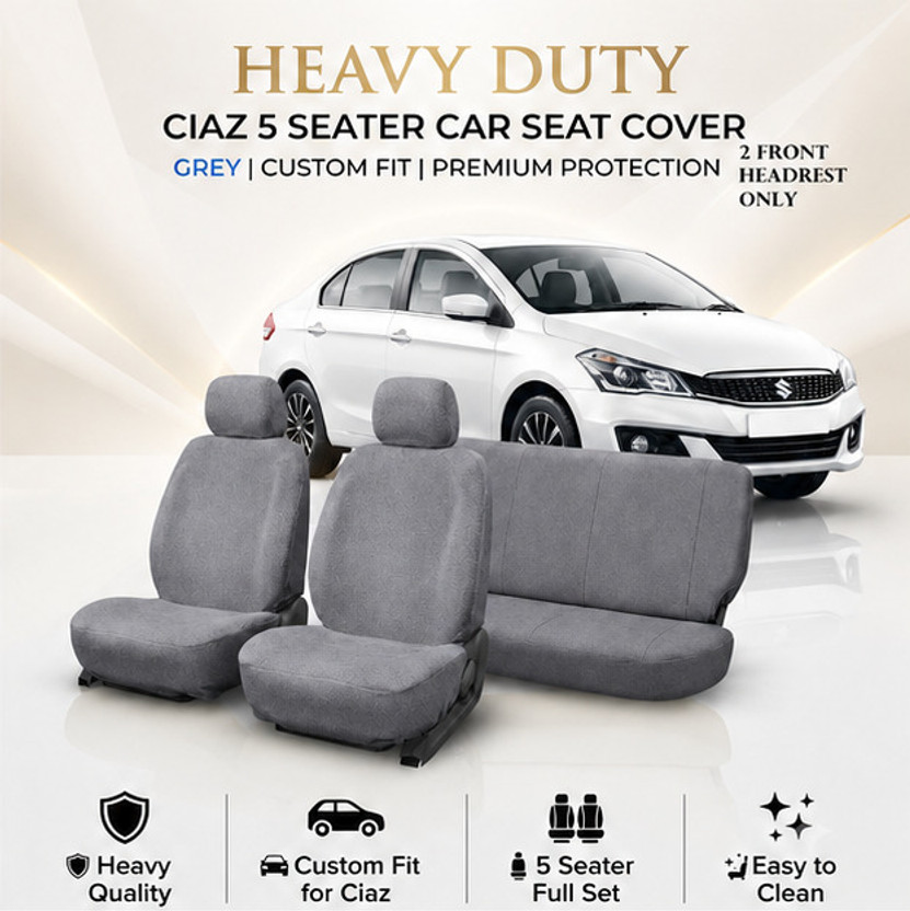 A S INDIA Cotton Car Seat Cover Towel Cover Ciaz(5 Seater)