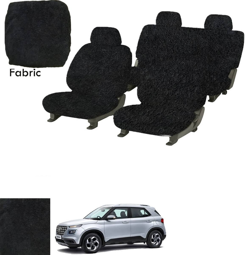 Crokrok Fabric Car Seat Cover For Hyundai Venue(Front Detachable Headrest, Mono Back Seat, With Back Seat Arm Rest, 5 Seater, 2 Back Seat Head Rests)