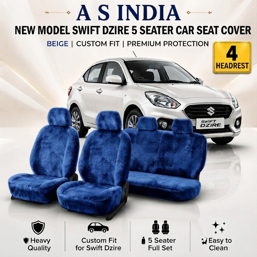 A S INDIA Cotton Car Seat Cover For Maruti NEW MODEL SWIFT DEZIRE(5 Seater, 2 Back Seat Head Rests)